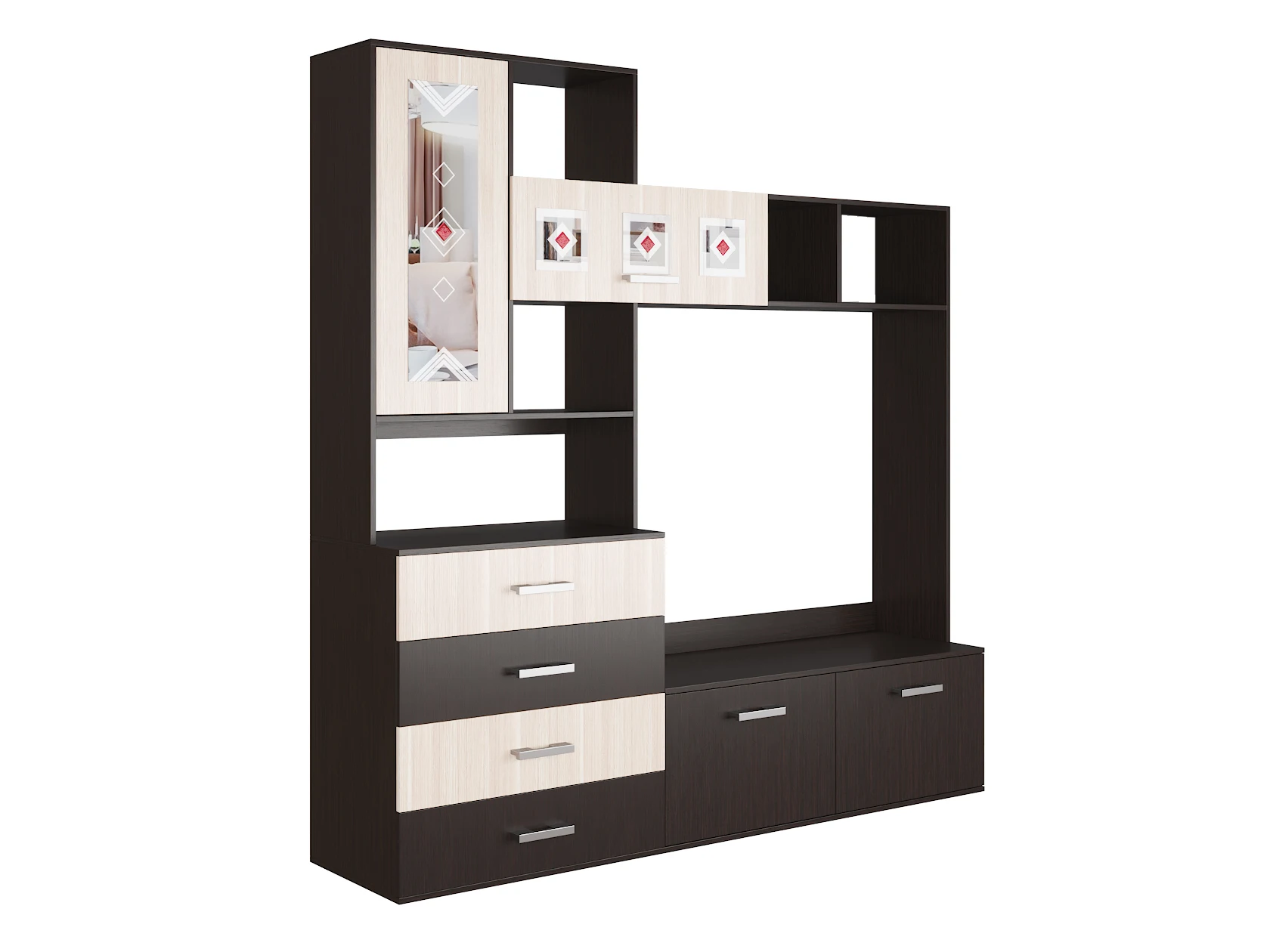 Современная стенка в гостиную под телевизор Бела |