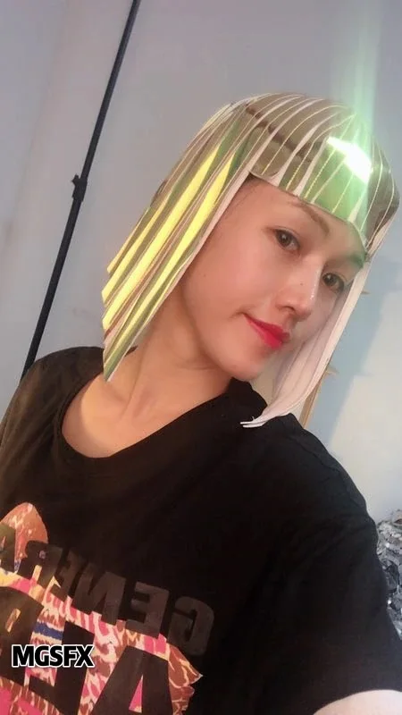 Металлический парик Клеопатра в хром или золотом египетском стиле богини Боб