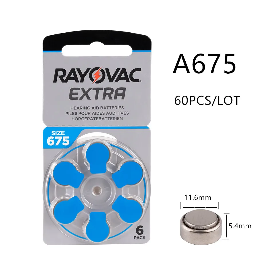 60 шт. батарейки для слухового аппарата Rayovac 675A 675 A675 PR44 | Красота и здоровье