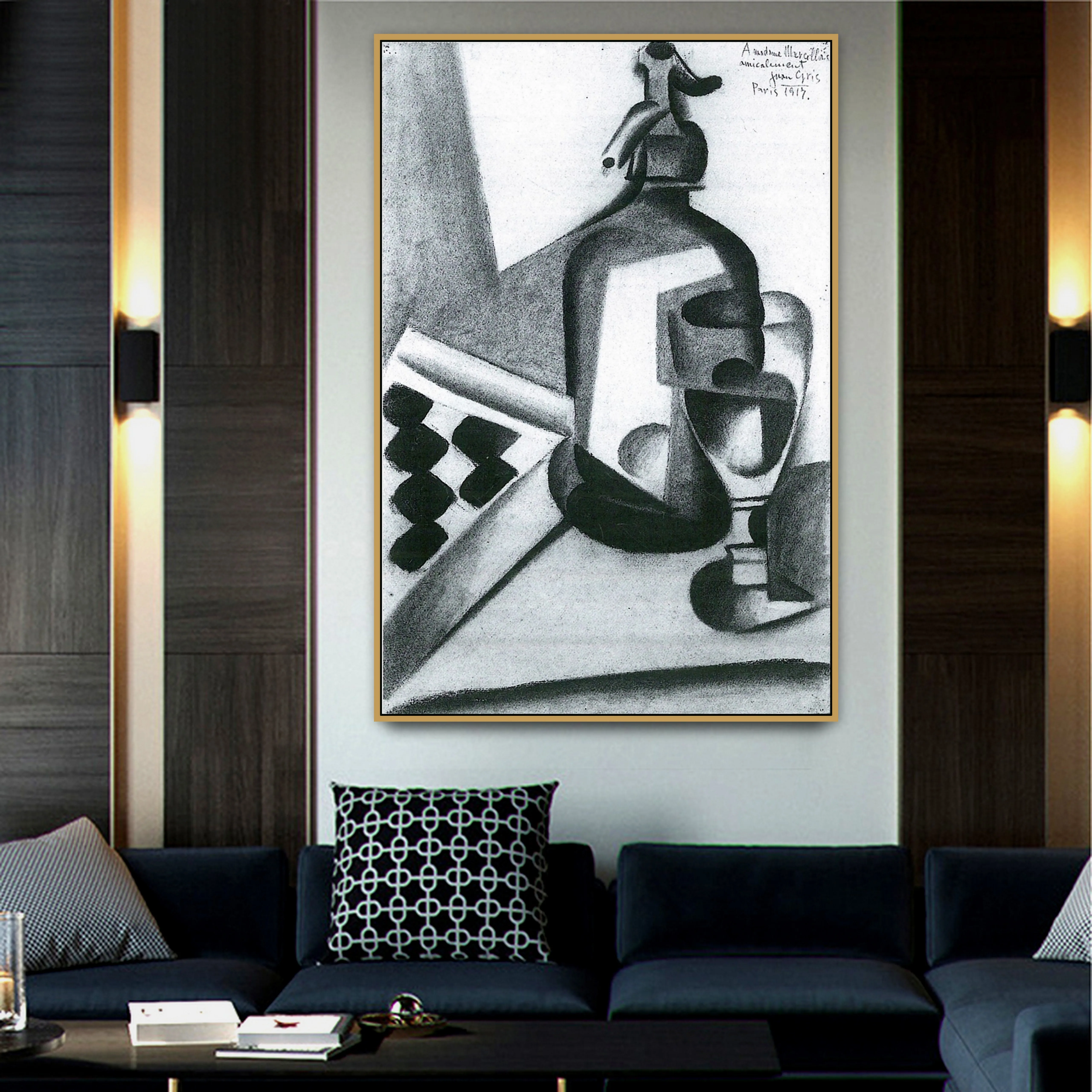 Хуан Грис старый известный мастер испанский художник Натюрморт с сифоном холст