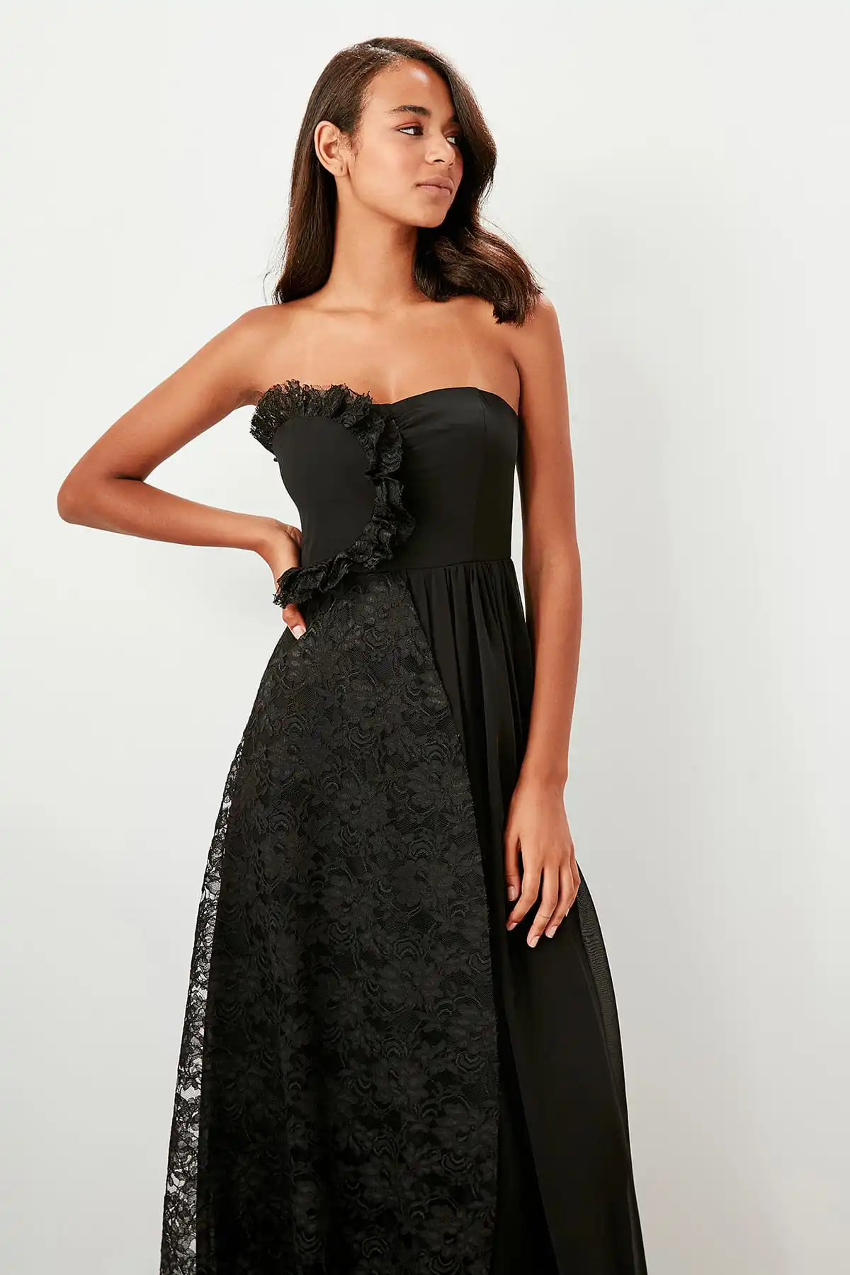 Trendyol кружевное детальное вечернее платье TPRSS19AE0017 | Свадьбы и торжества