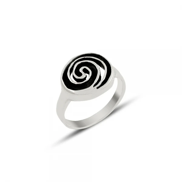 

Silver 925 Sterling Oxidized Spiral Ring