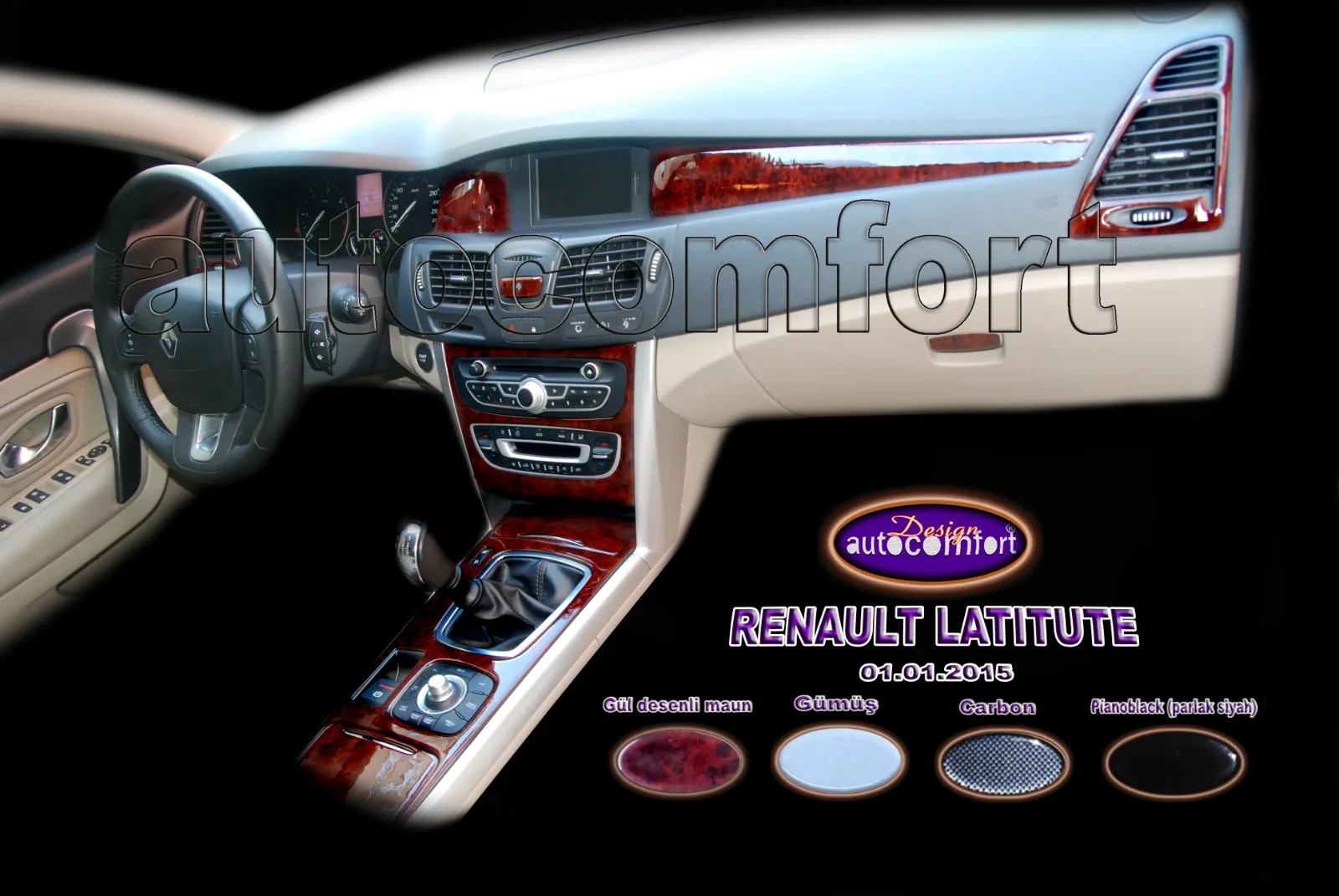 

For Renault Latitude, Dashboard Kit, ODAC Tuning, Interior Stickers, Coating, Cover, Vehicle Accessories, Car Accessories