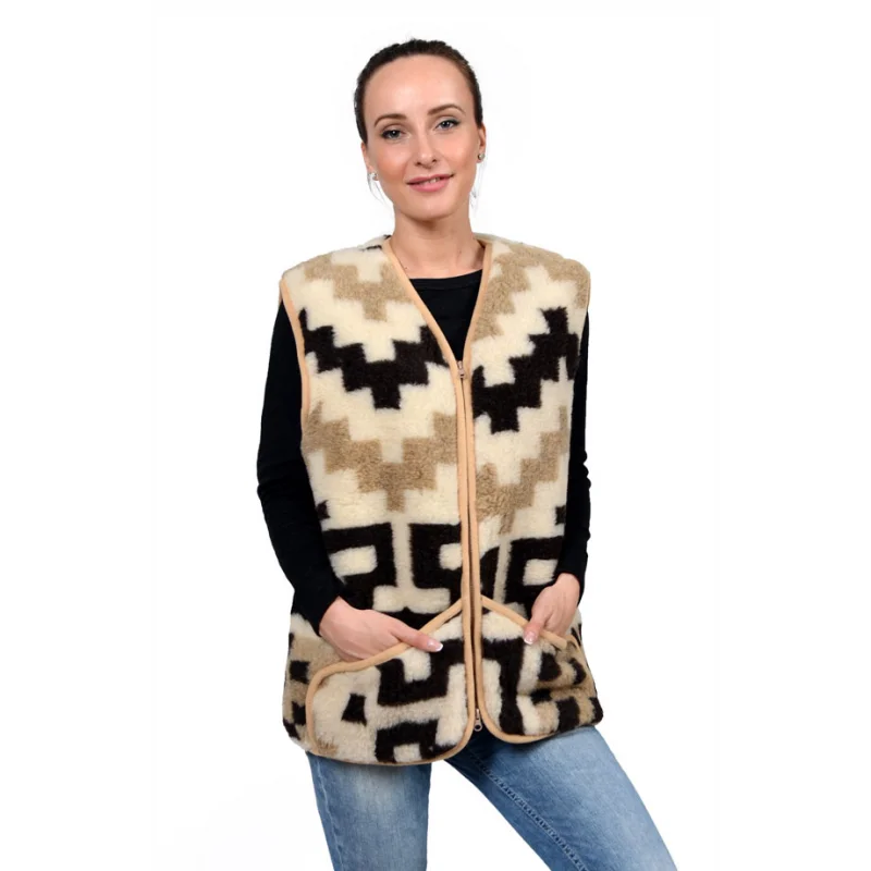 Жилет меховой из верблюжьей шерсти на молнии |