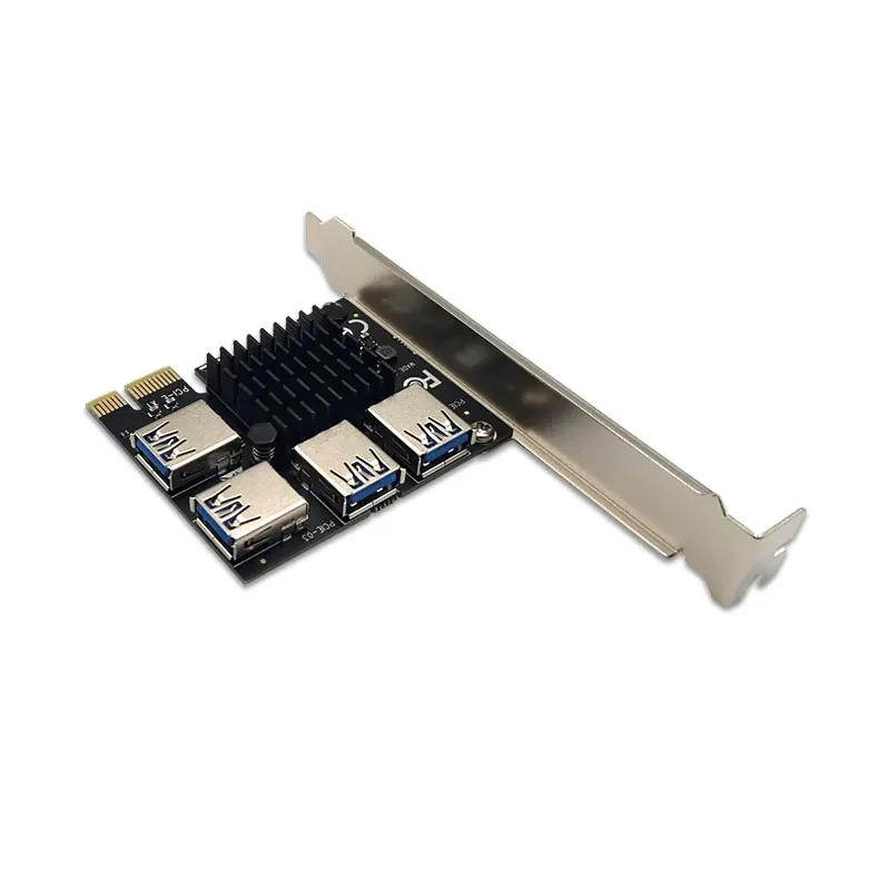 Адаптер PCIE 1-4 адаптер PCI-E-PCI-E 1 поворот 4 PCI-Express слот 1x до 4x 16x USB 3 0 конвертер