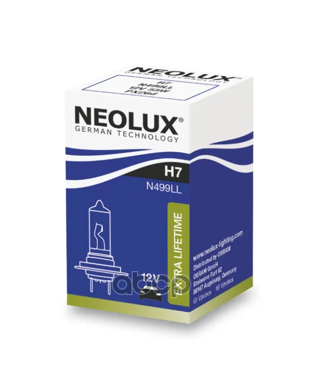 Лампа Г/С H7 (55w) Px26d Long Life 12v N499ll 4008321880512 Neolux арт. N499LL | Автомобили и мотоциклы