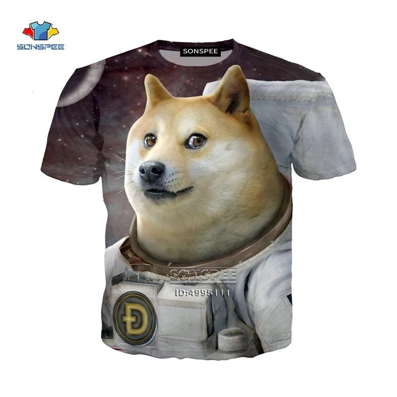 3 SONSPEE 3D принт Для мужчин Для женщин забавные Собаки Уход за кожей лица shiba Inu Doge Повседневное с О-образным вырезом Harajuku футболка Летняя футболка Молодежные Топы A810 - Цвет: 3