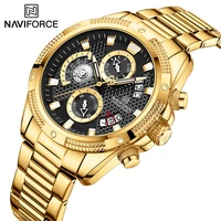2022 new naviforce mens luxury stainless steel quartz wrist watches for male casual sport luminous counter relogio masculino