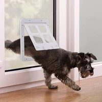 plastic pet dog cat door safety sliding flap auto screen window dogs cats doors security flap gates pet tunnel fence door