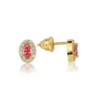 Серебряные серьги с овальным камнем, 0,50 карат