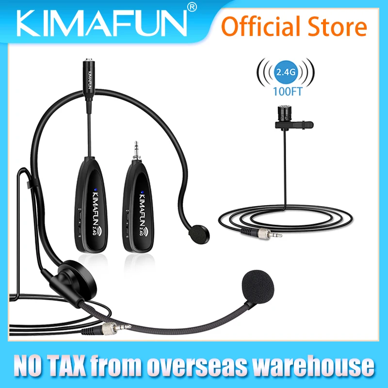 2.4G Wireless Headset Portable Microphone Mini Lapel Lavalier Mic Transmitter For Speech,Meeting,Teaching,Church,Interview