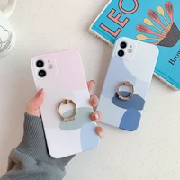art abstract geometry phone case for iphone 13 12 11 pro xs max xr x 7 8 plus 12mini cases cute soft silicone cover ring holder