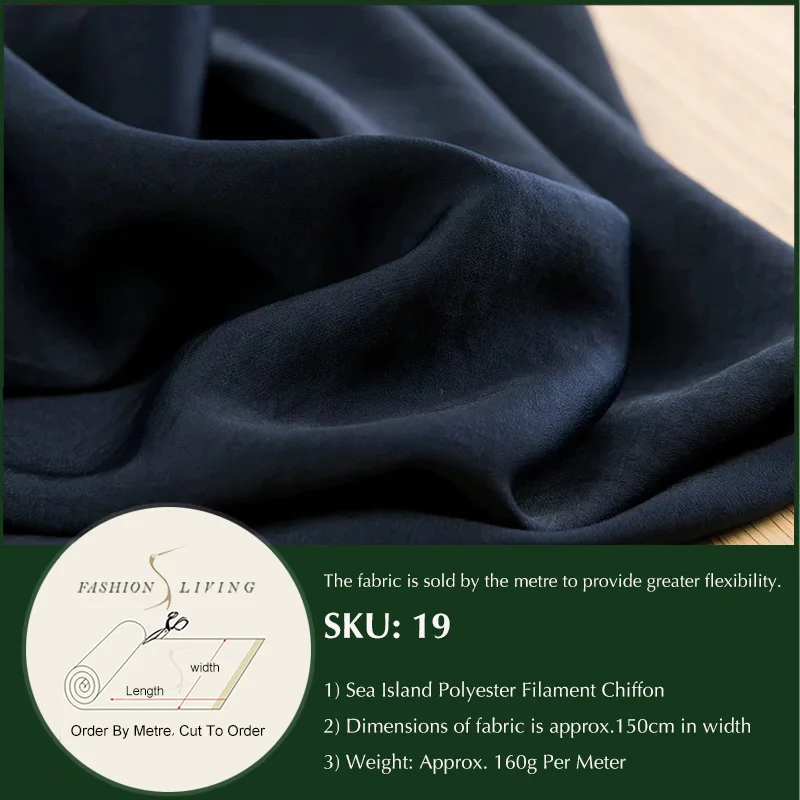 Без морщин шифоновая простая тканая Ткань Морской остров полиэстер нити платье