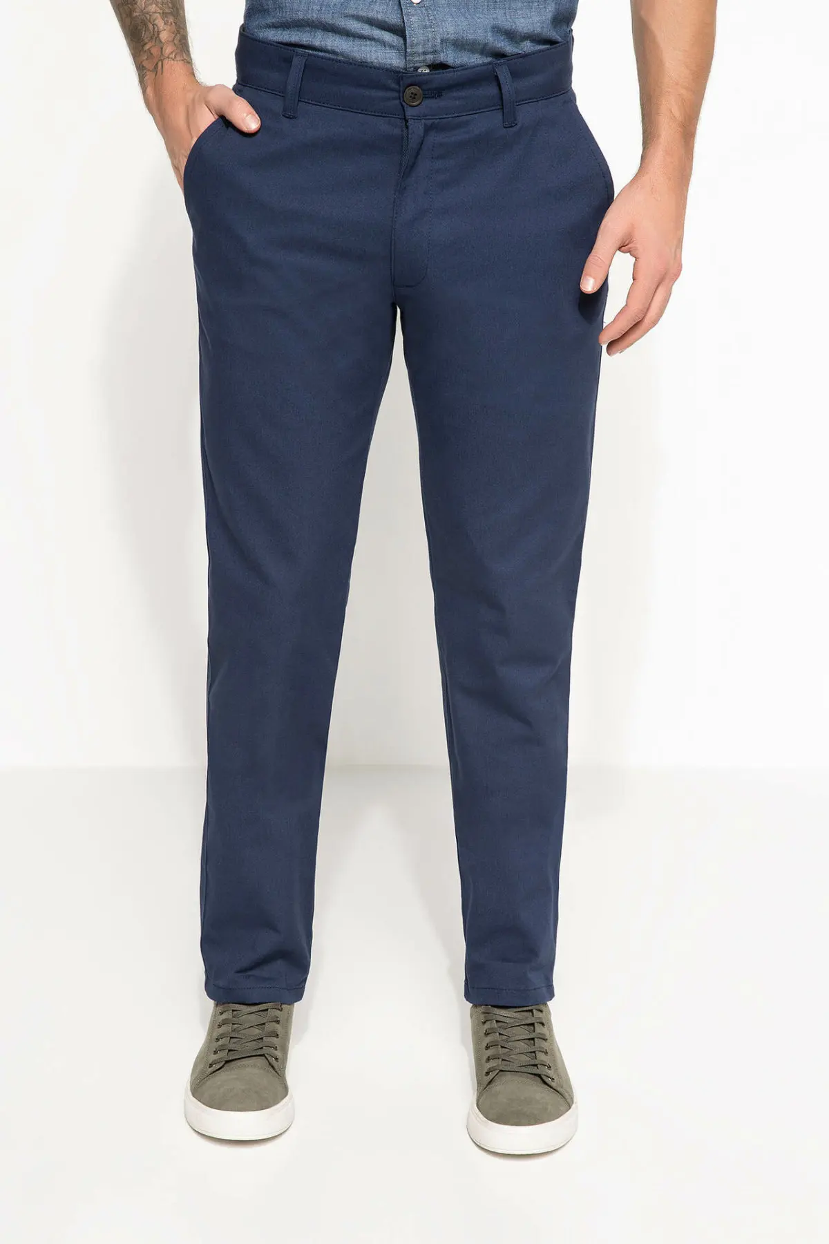 DeFacto мужские весенние однотонные длинные брюки повседневные брюки-карго со