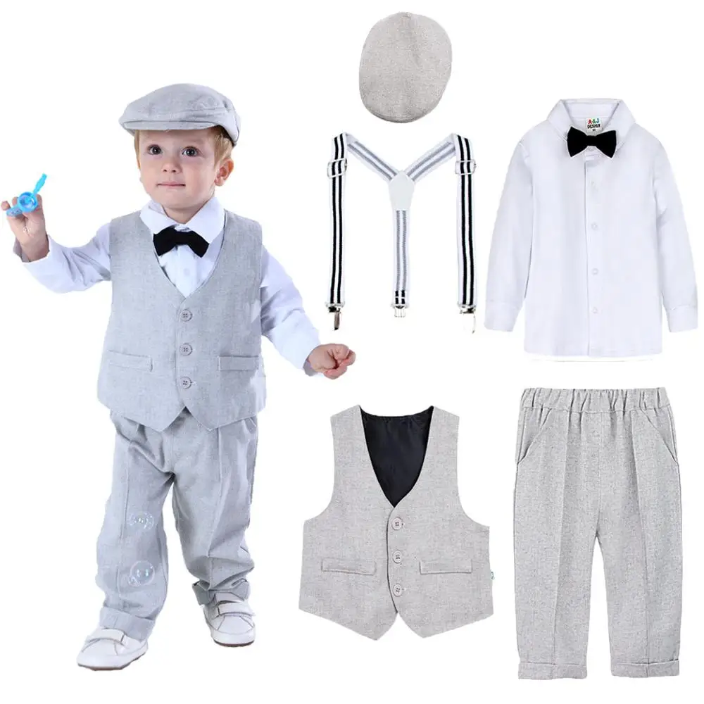 

Baby Boy Wedding Suit Toddler Baptism Outfit Infant Birthday Party Gift Newborn Clothes Long Sleeve Overall