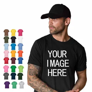 NO LOGO Price 100%Cotton Short Sleeve Solid Color O-neck T-shirt Tops Tee Customized Print Your Own 