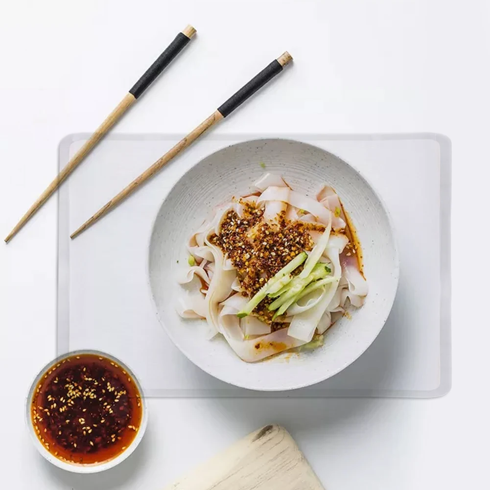 

Transparent Silicone Placemat Heat-resistant up to 230°C Food Silicone Cutlery Mat Foldable Waterproof Mats Coaster