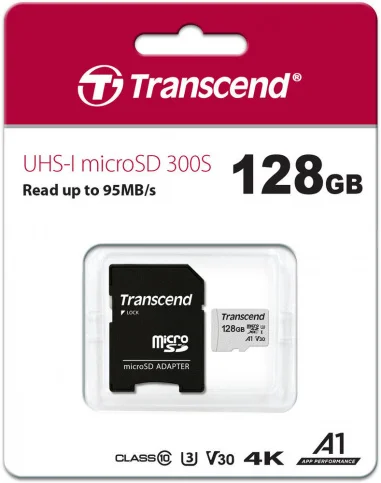 Отправка из РФ! Transcend 128Gb microSD XC U3 V30 UHS-I A1 10 класс 4K - Цена: 1590