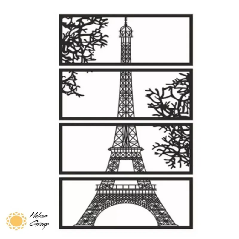 Wooden Wall Art Eiffel Tower Decoration Paris Black Color Modern Home Office Living Room Bedroom Kitchen New Quality Gift Ideas