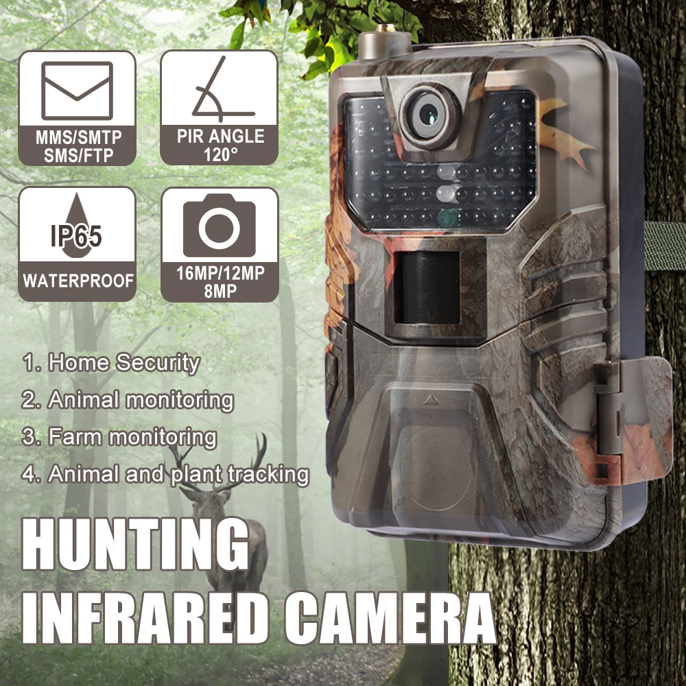 

4K 30FPS HC 900pro Trail Hunting Cameras Live Video APP Night Camera Scouting 4G Mobile 30MP Wireless Wildlife Surveillance