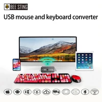 keyboard mouse usb bluetooth 5 0 converter from wired to wireless adapter support 8 devices for tabletlaptoppcmobileusb hub
