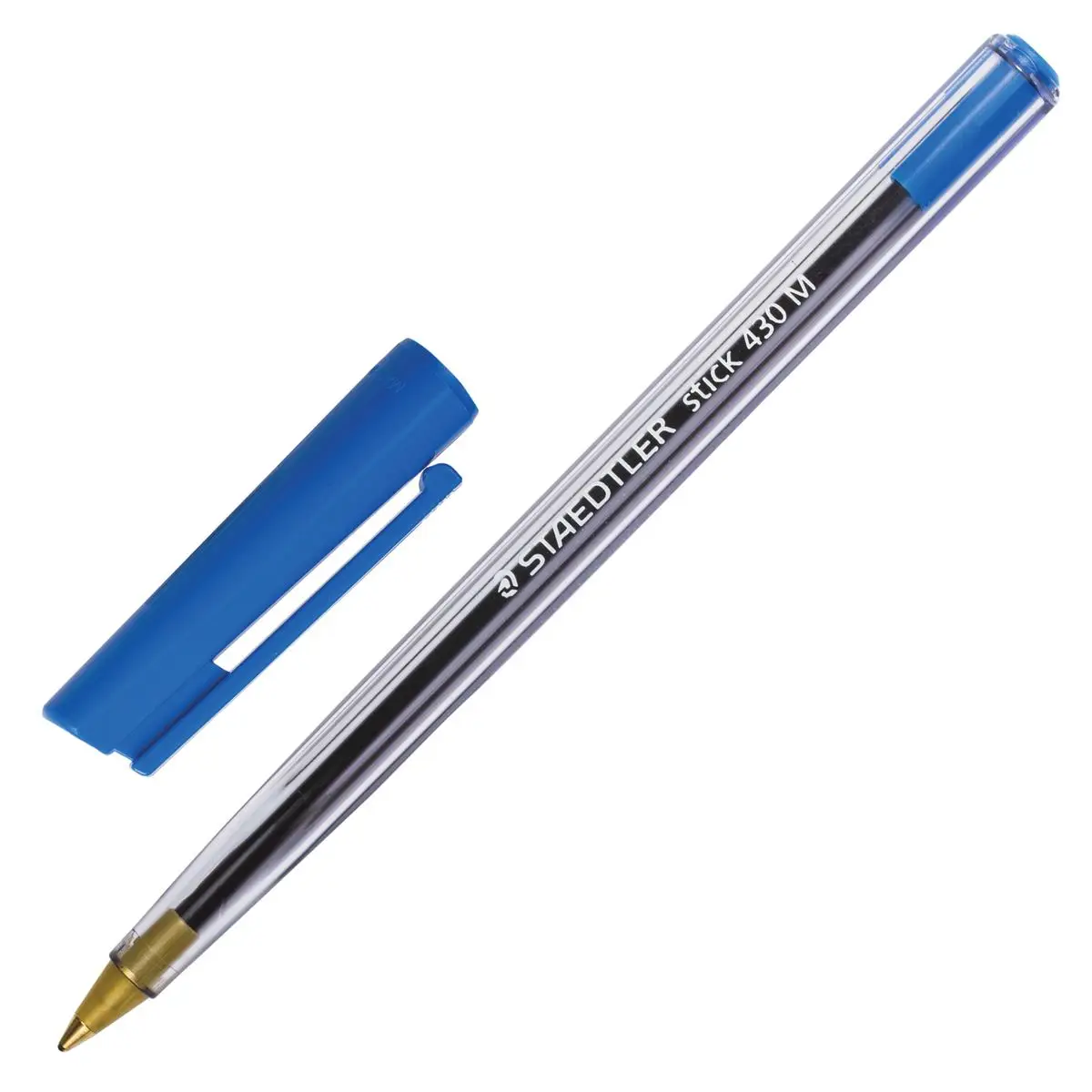 Ручка шариковая Staedtler Stick корпус прозрачный 1 мм линия 0 35 синяя (430 M-3) |