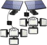 2pcs solar lights outdoor indoor motion sensor led floodlight solar powered security lights outside waterproof with 4 light mode