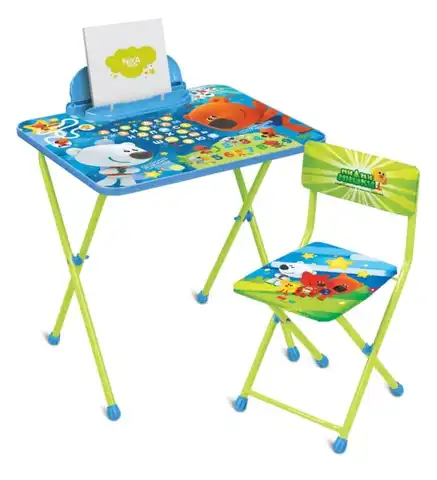 Детский комплект НИКА Ми-Ми-Мишки ММ1/1 столик детский развивающий со стулом с азбукой