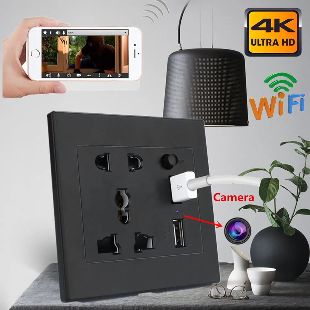 

Мини-камера видеонаблюдения, 4K/1080P HD, Wi-Fi, мини-USB