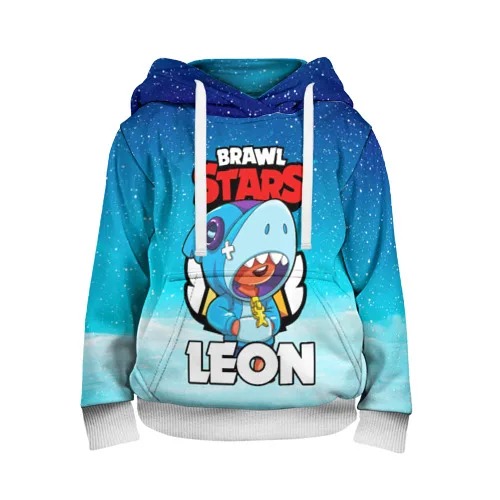 Детская толстовка 3D BRAWL STARS LEON SHARK | Мать и ребенок