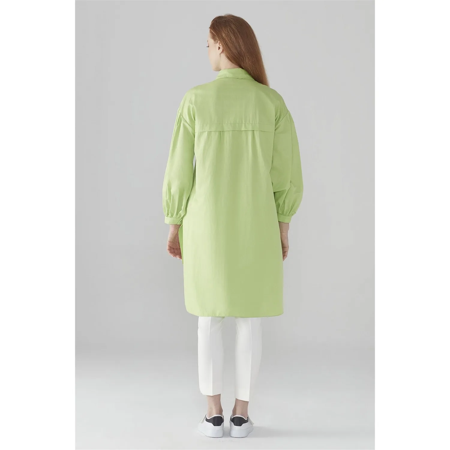 

Zhre Button & Treatment Detailed Tunic Green T-0732