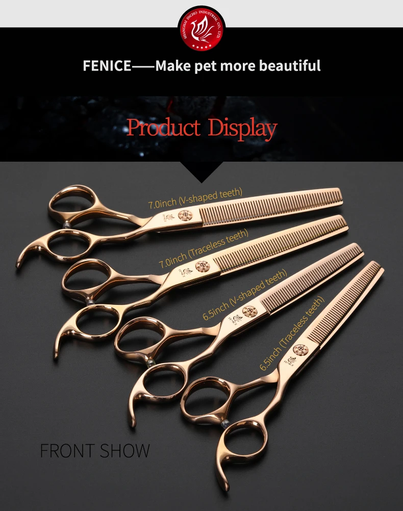 Fenice 6,5/7,0 профессиональный уход за питомцем вычесывание ножницы для собак домашних животных волосы ножницы для резки JP440C нержавеющая сталь