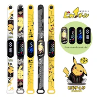 pokemon electronic watch pikachu new cartoon digital electronic led watch anime printed sports wristband children toys kids gift