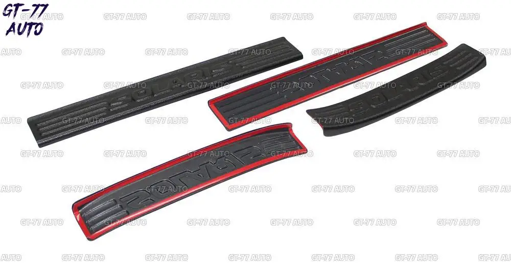 Защитные накладки дверных порогов с логотипом для Hyundai Solaris 2017- в проем дверей