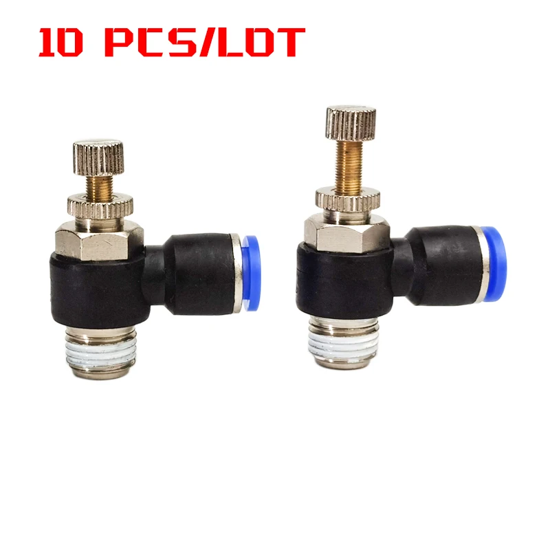 

10PCS/LOT Free shipping Pneumatic fitting SL6-1 1/8"-6mm Throttle valve pressure reduce control regulating SL6-01 SL8-02 SL6-02