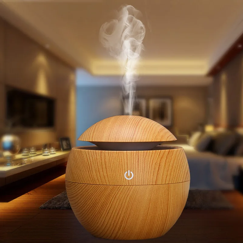 

EZSOZO 160ML New Ultrasonic Essential Oil Cold Mist Humidifier Colorful Wood Grain Multi-Functional Portable Household USB Light