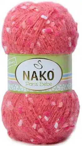 Пряжа Nako Paris Bebe | Турция 5шт по 100 |Акрил: 40% Полиамид: 50% Полиэстер: 10% Бесплатная
