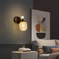 deyidn modern minimalist wall lamp copper acrylic creative sconce light for living room bedroom aisle stair decor led wall lamp