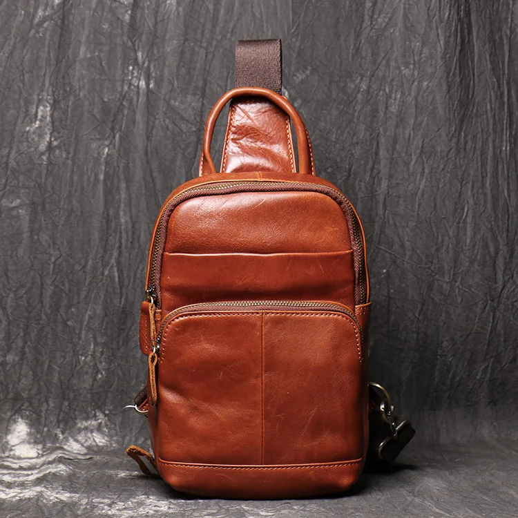 

Famous brand Genuine Leather Men Messenger Bag Casual Cross body Bag Fashion Men's Handbag men chest bag Male Shoulder Bag