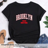 usa brooklyn new york women letter t shirt girl y2k 90s harajuku kawaii graphic tees unisex cartoon clothesdrop ship