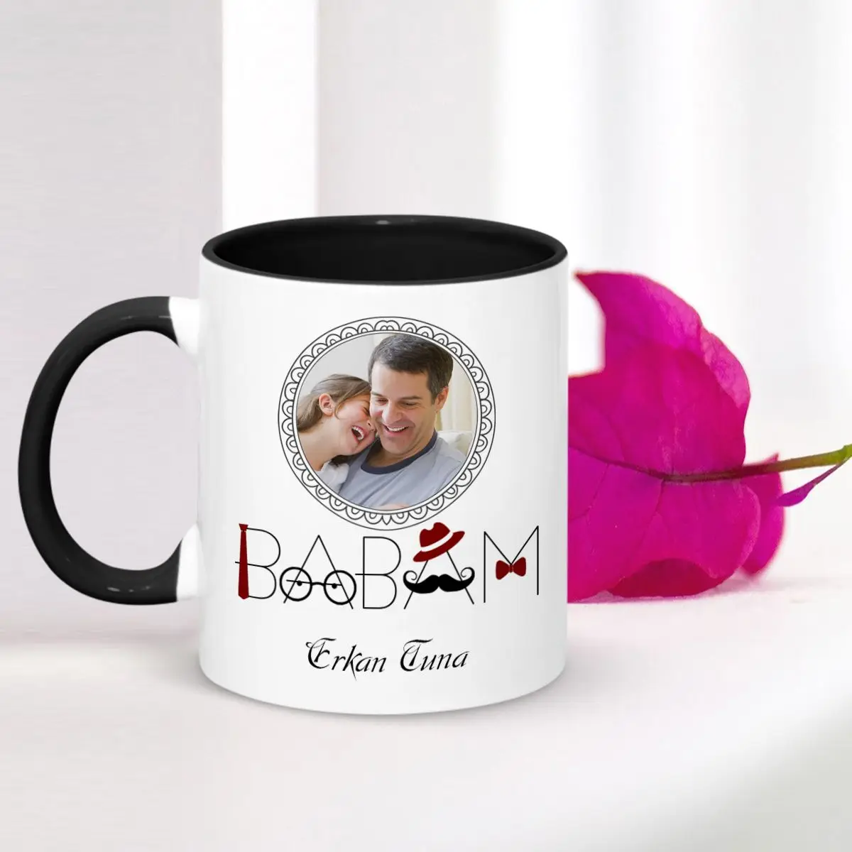 

Father's Day Custom Black Mug Cup-001