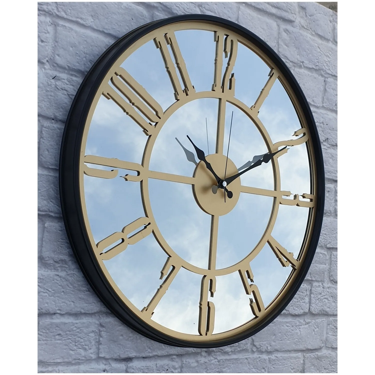 

Metal Case Mirror Wall Clock (Diameter 50 cm) decorative modern wall clock office home living room bedroom kitchen