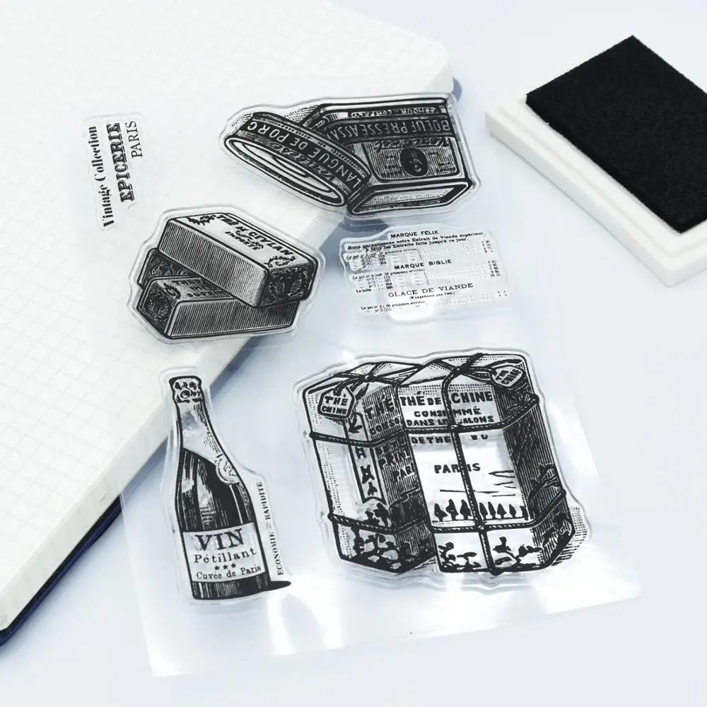 Винтажный прозрачный штамп ретро-упаковка силиконовый сделай сам украшение