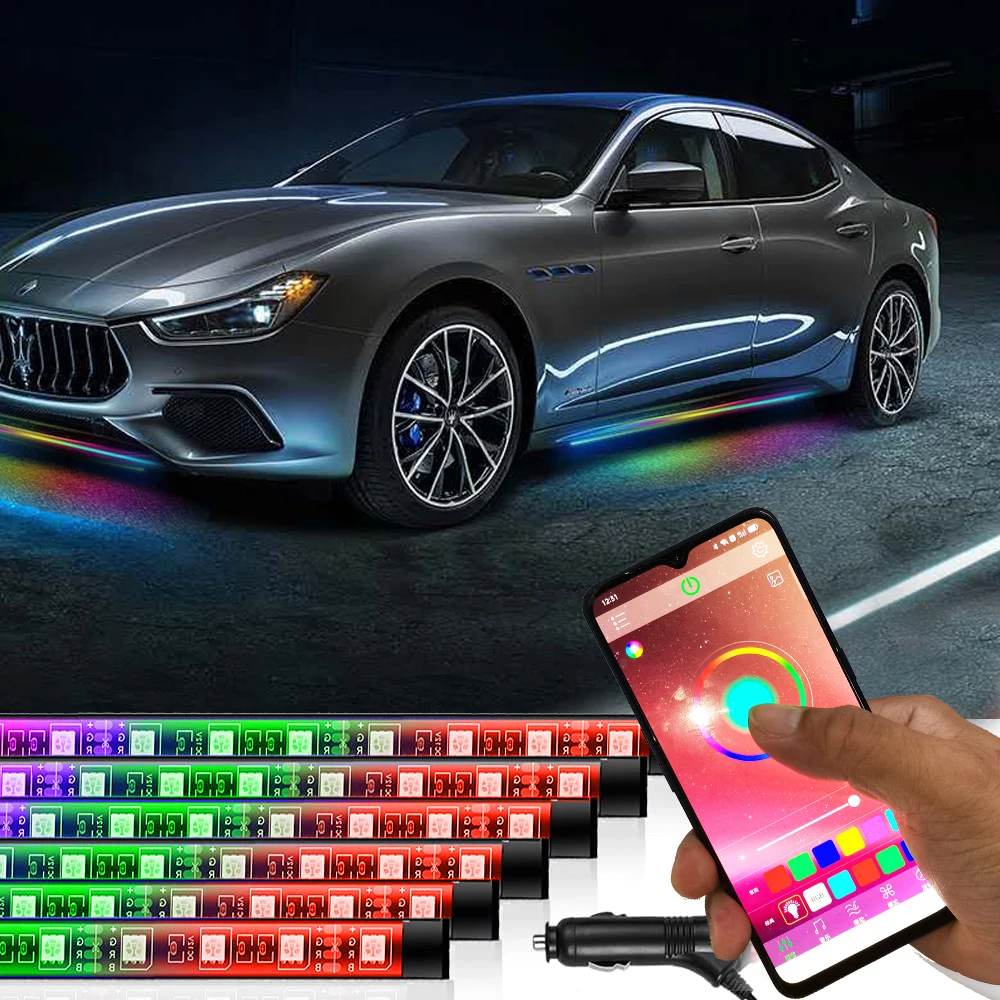 

Youstar светильник Автомобильная неоновая подсветка RGB для нижнего белья с управлением через приложение для телефона