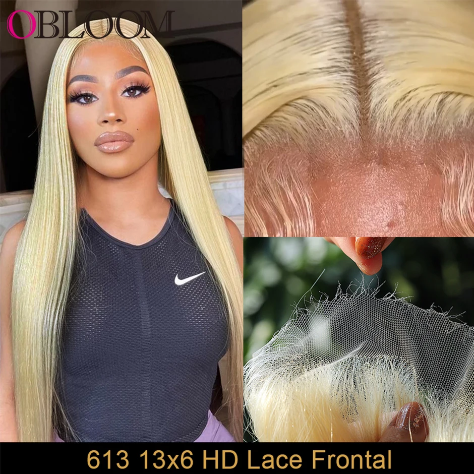 Invisible Colored 613 Real 13x6 HD Lace Frontal 5x5 HD Lace Closure Only Pre plucked 100% Human Virgin Hair Straight Hair