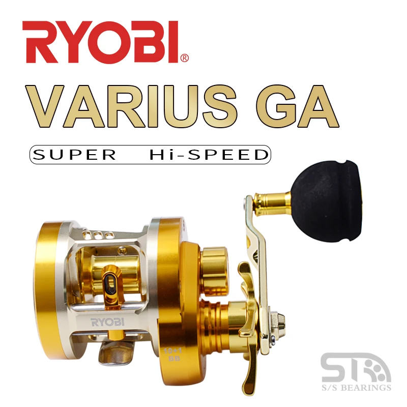 

RYOBI VARIUS GA C3030 Gold Slow Jigging Fishing Reels Trolling Reels Fishing 10+1BB 12kg Max Drag Full Metal Saltwater Wheels