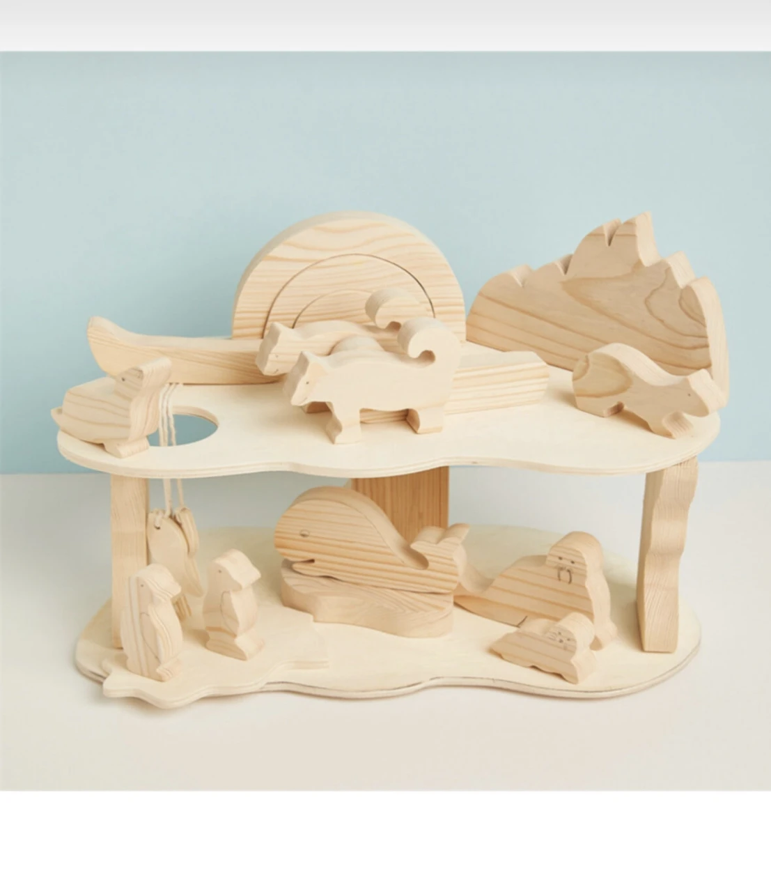 

New animal Wooden Toys for Kids Rainbow Building Blocks Jenga Educational Birthday Preschool Teaching Gifts for Children