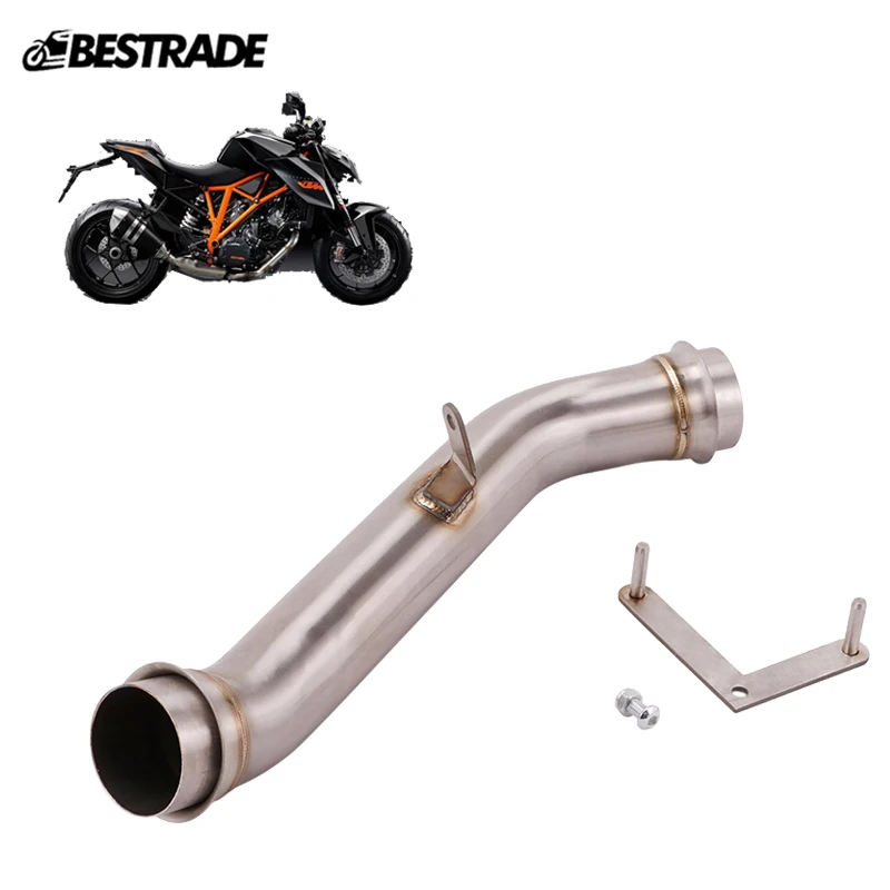 Motorcycle Exhaust Link Pipe Middle Connect Tube Remove Catalyst Modified For 1290 SUPER DUKE R 2014-2016 Stainless Steel enlarge