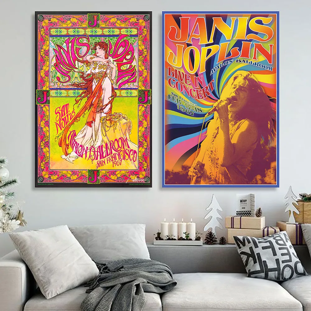 

Janis Joplin Live in Concert Avalon Ballroom San Francisco Canvas Poster Bedroom Decor Sports Landscape Office Room Decor Poster