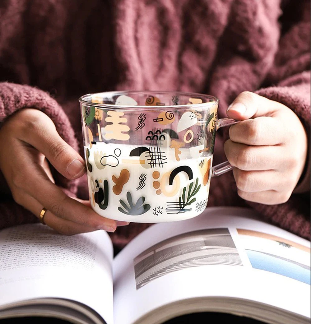 

Heat Resistant Creative 500ml Drinking Cup Breakfast Milk Coffee Mug with Scale